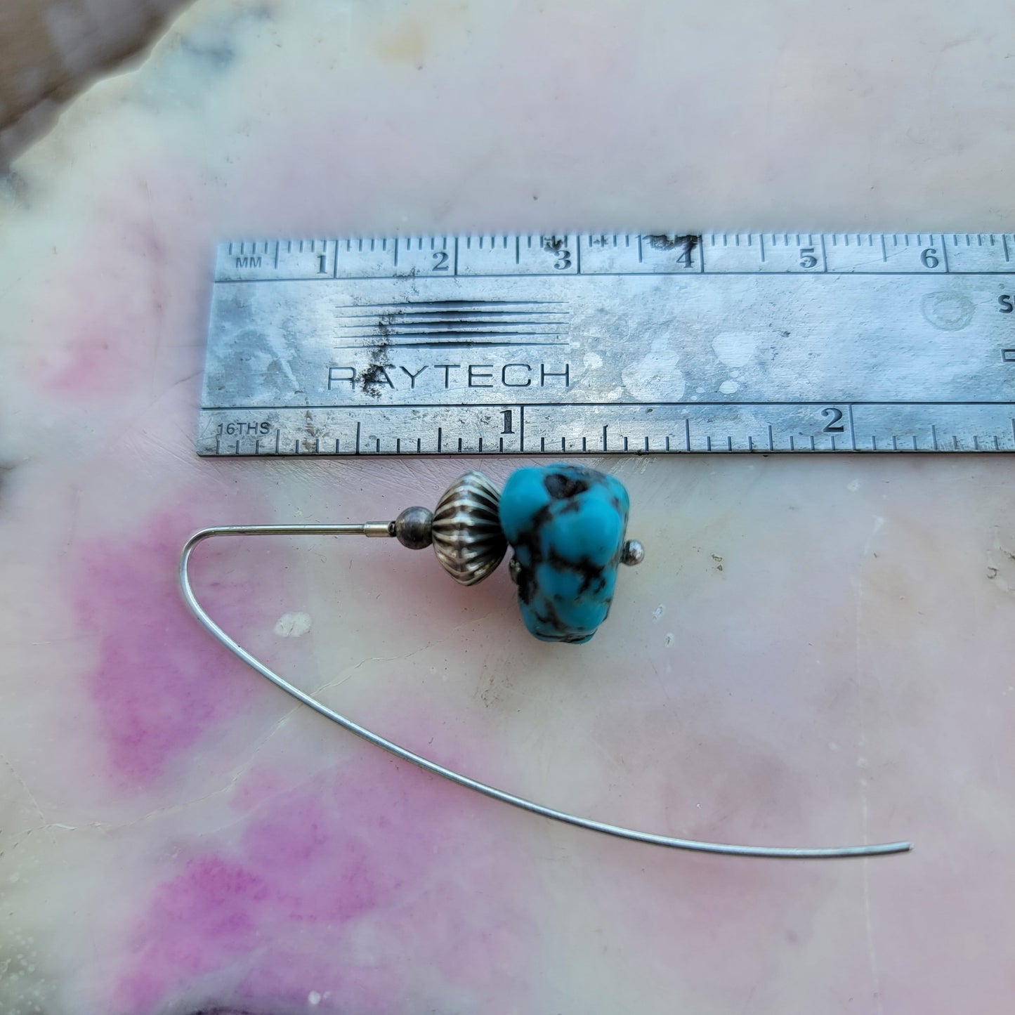 Persian Turquoise Nugget and Sterling Silver Earrings