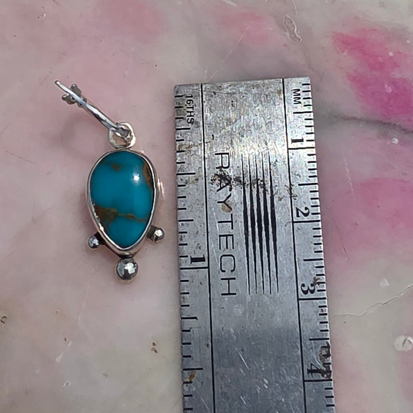 Royston Turquoise charm earrings with Bead details