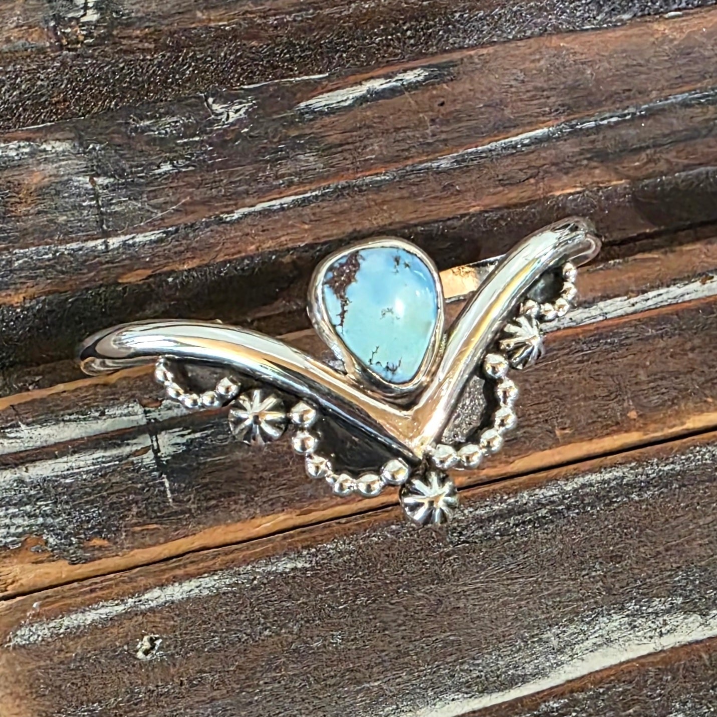 Golden Hills Turquoise Stamped Sterling Cuff