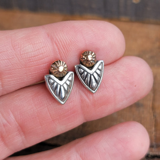 Sterling and Bronze studs