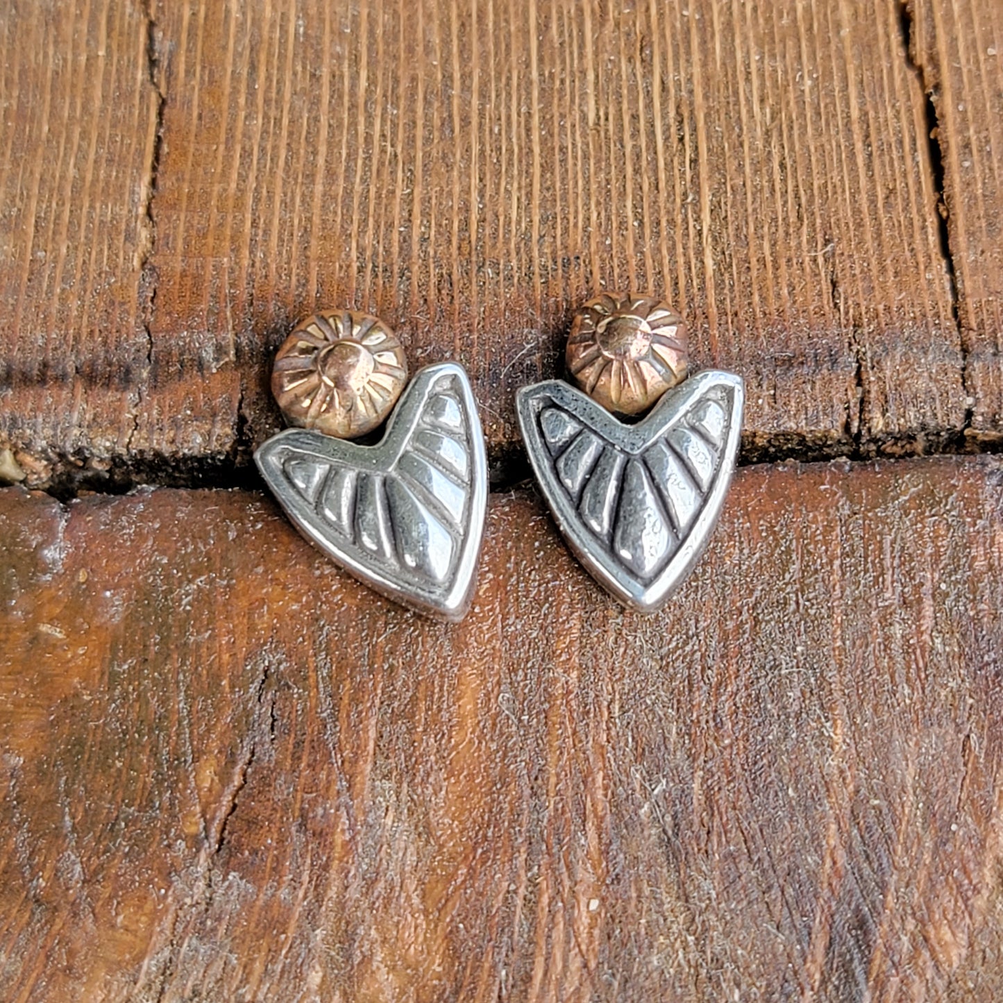 Sterling and Bronze studs