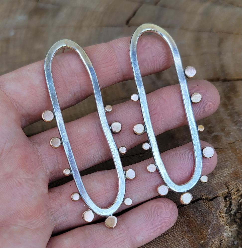 Sterling Silver and Bronze Earrings