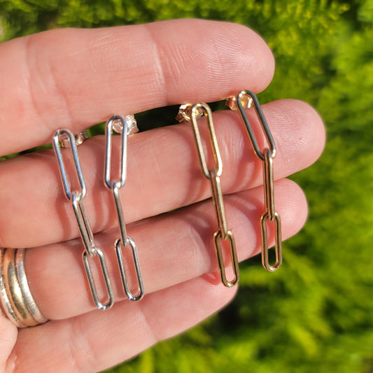 Paperclip Chain Link Earrings