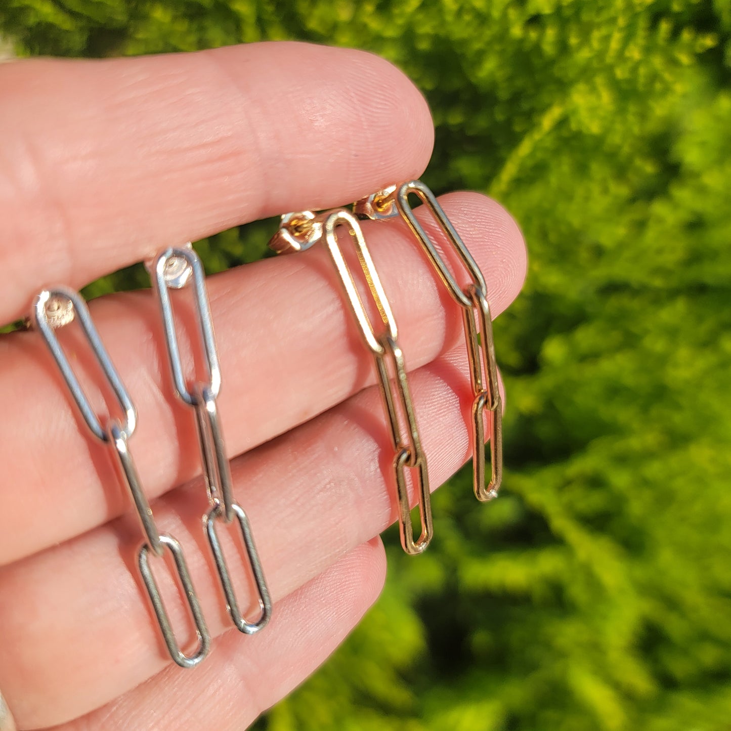 Paperclip Chain Link Earrings