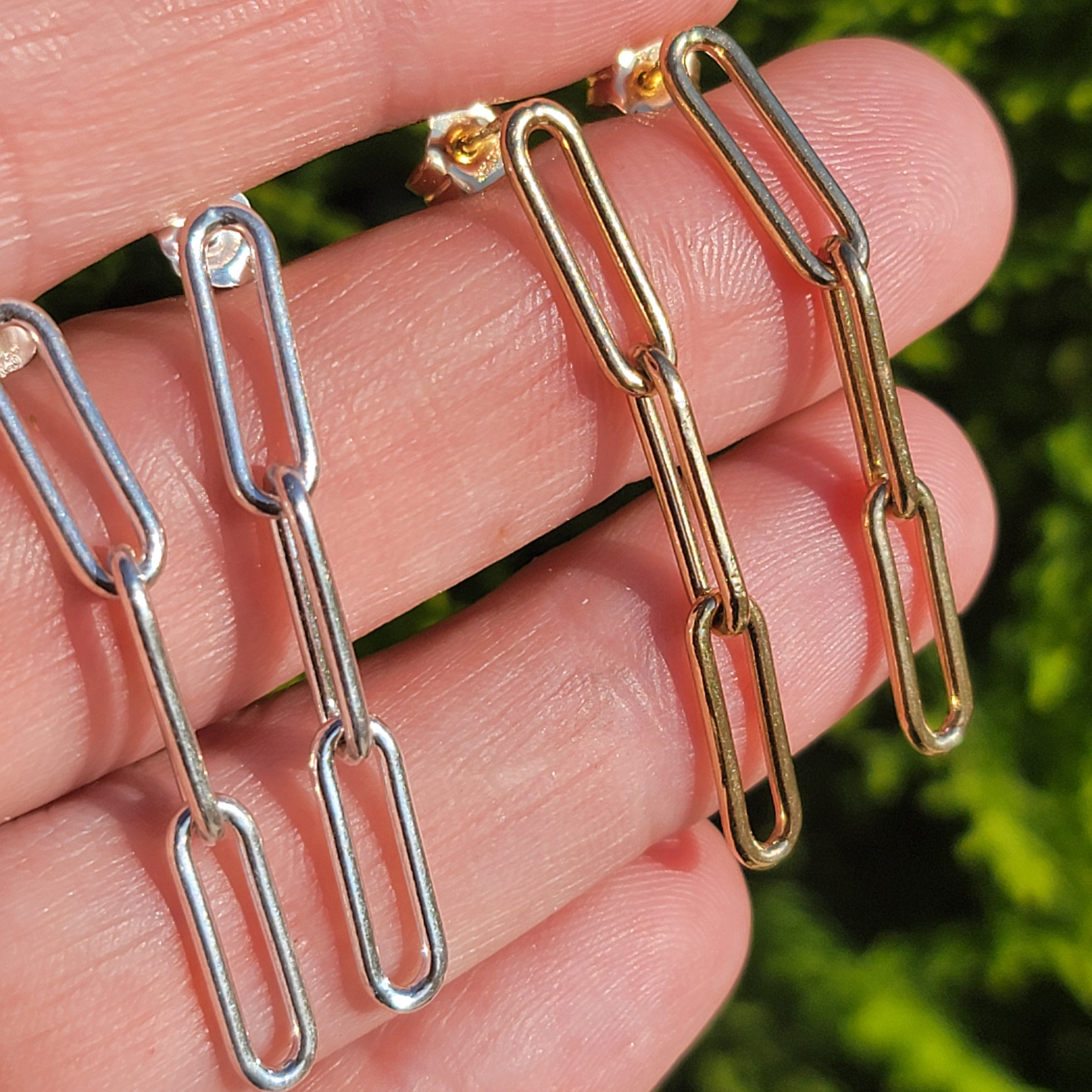 Paperclip Chain Link Earrings