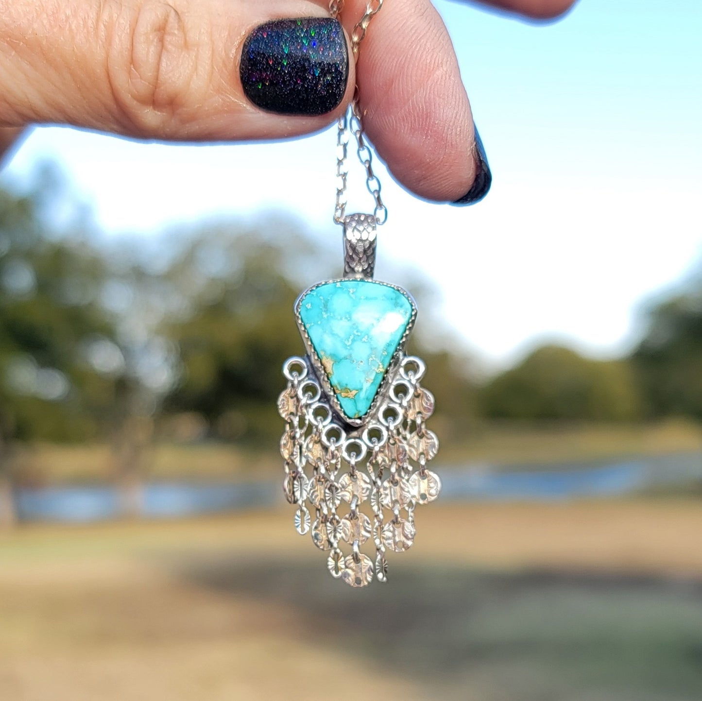 Pilot Mountain Turquoise Fringe Pendant