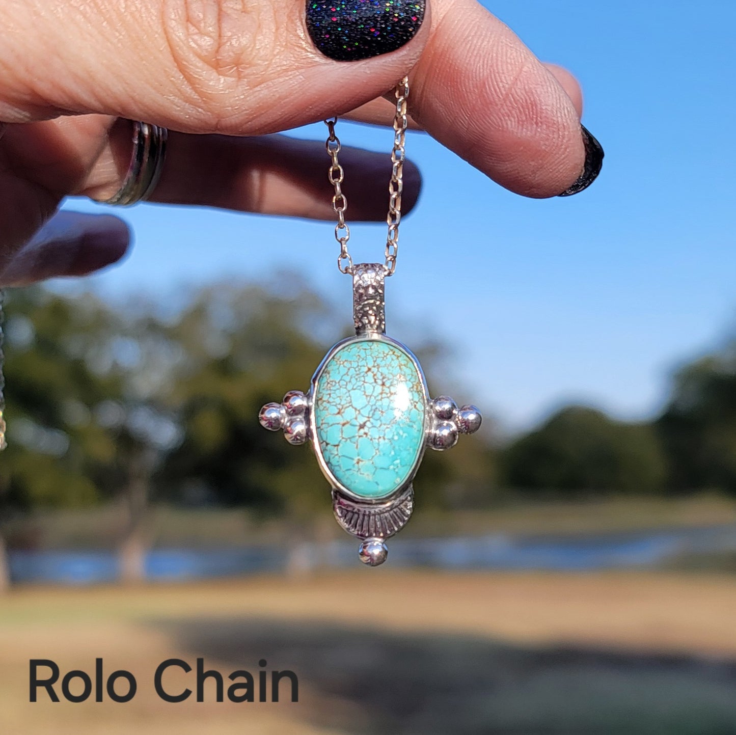 Number 8 Turquoise Pendant