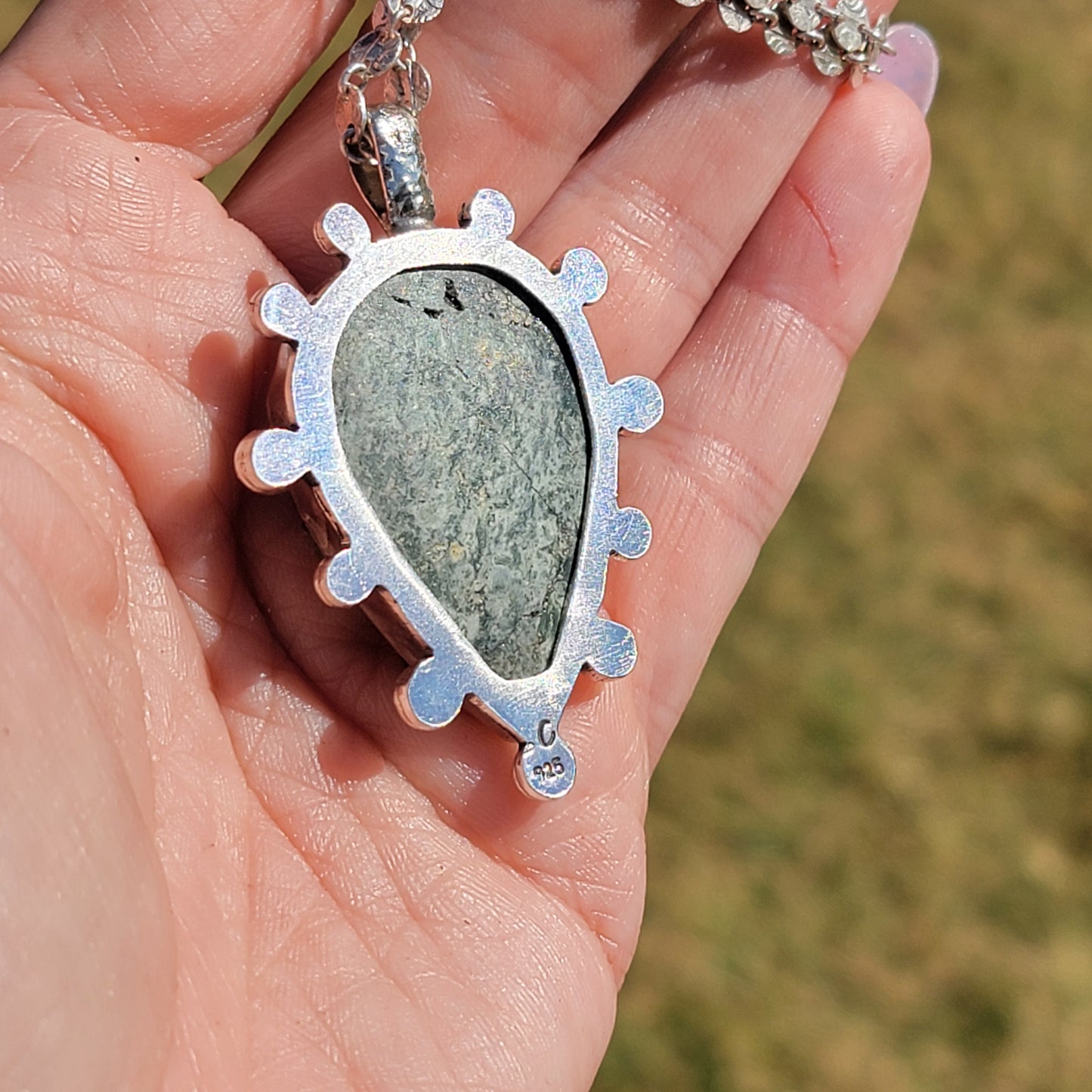 Pyrite Druzy and Sterling Pendant