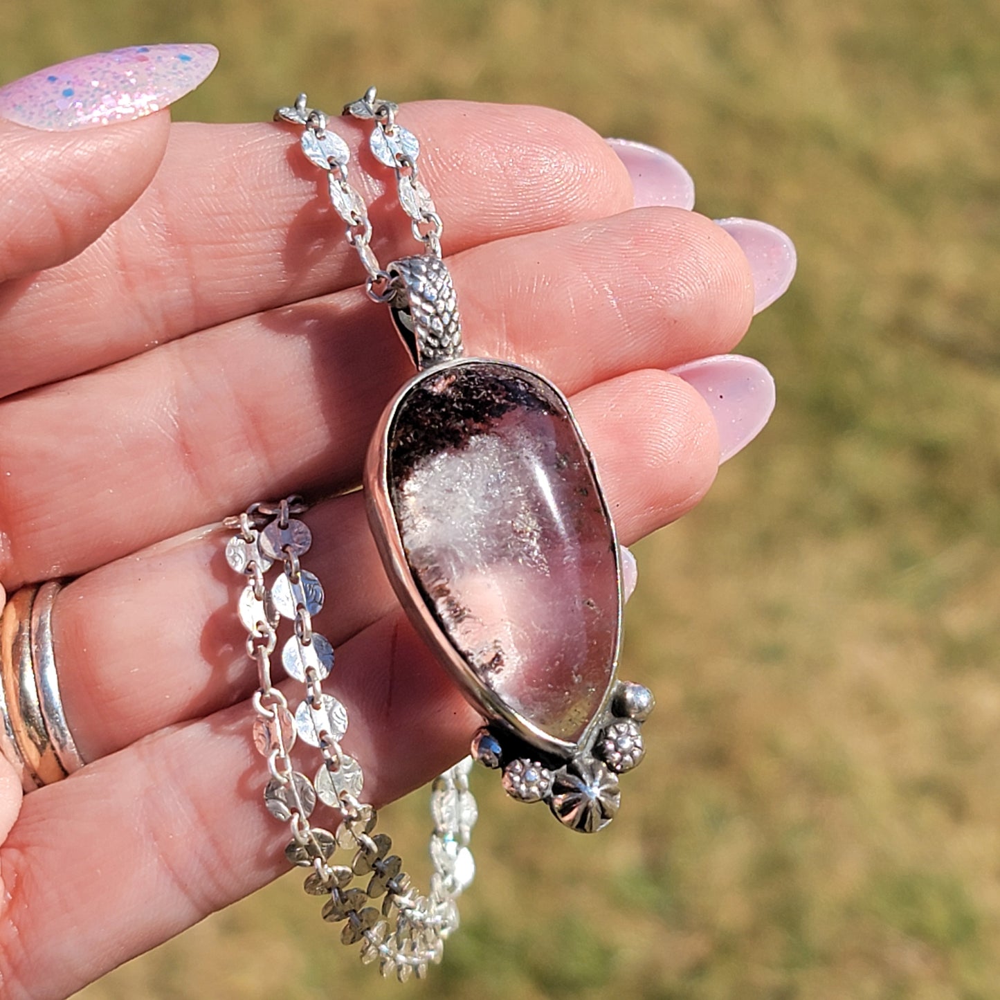 Included Quartz and Sterling Pendant