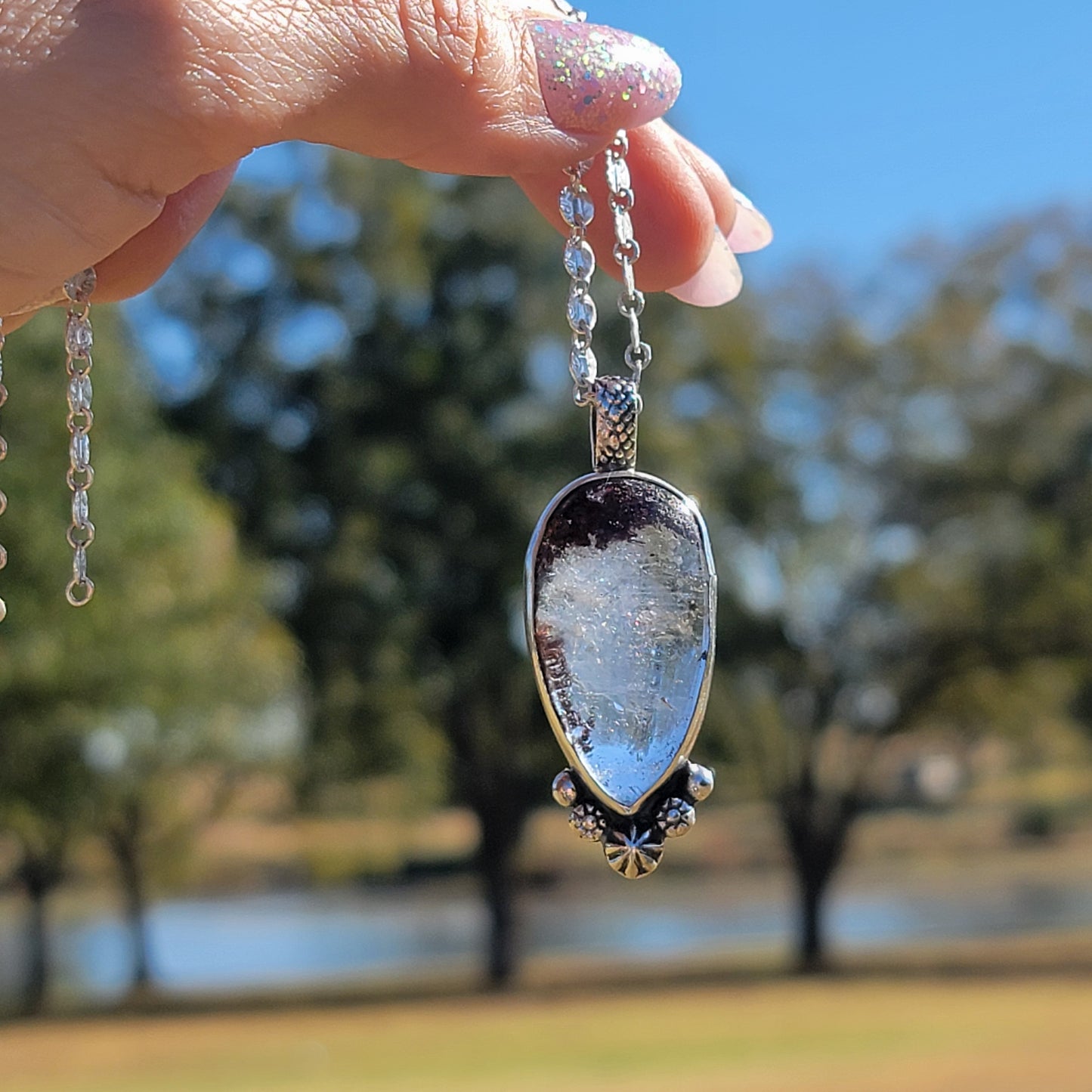 Included Quartz and Sterling Pendant