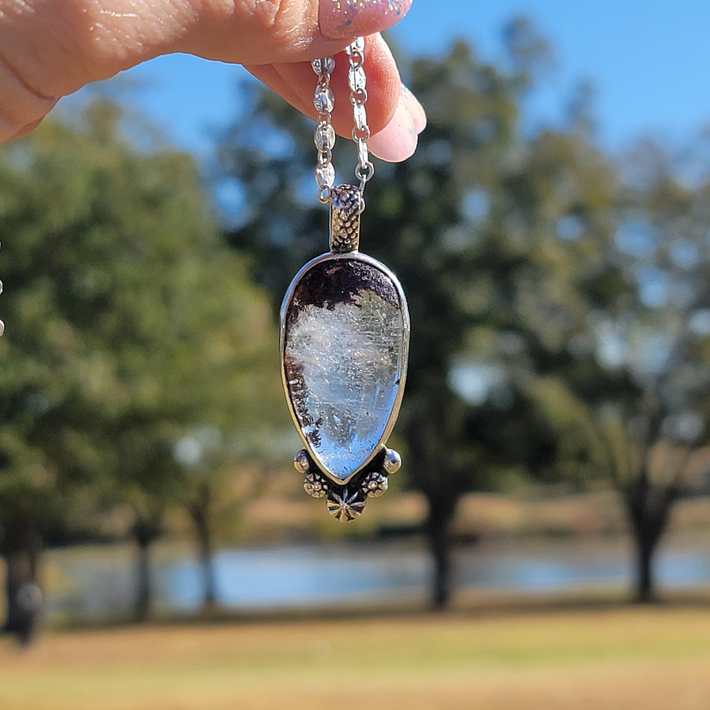 Included Quartz and Sterling Pendant