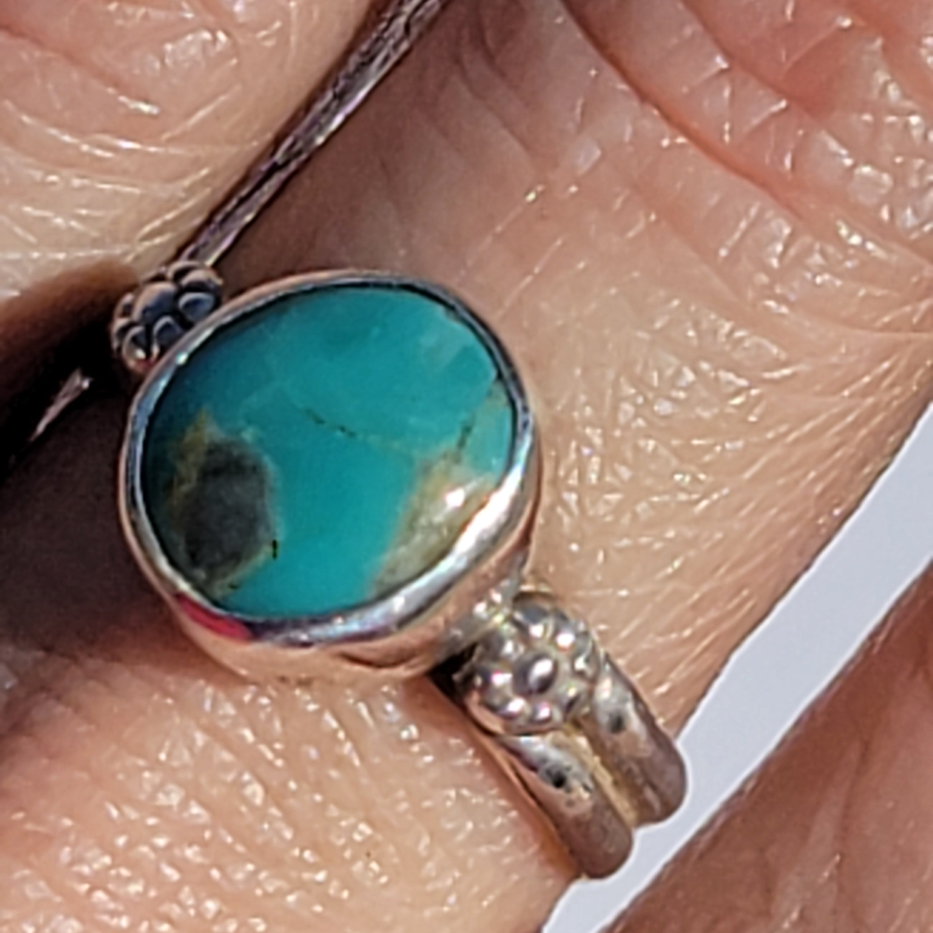 Sz. 8.5 Royston Turquoise and sterling double round band