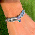 Ethiopian Opal Stamped Sterling Drop Cuff
