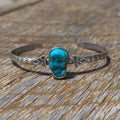 Sleeping Beauty Nugget & Sterling Stamped Cuff