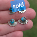 Turquoise and Sterling Silver  studs with bead detail