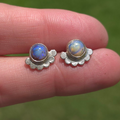 Sterling Opal and Sterling Silver  studs with bead detail