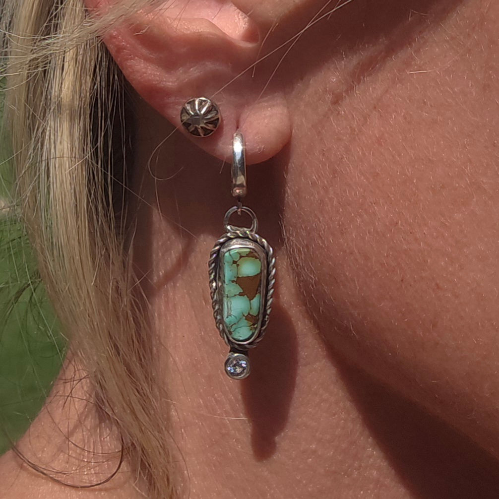Natural #8 Turquoise and Sterling Earrings