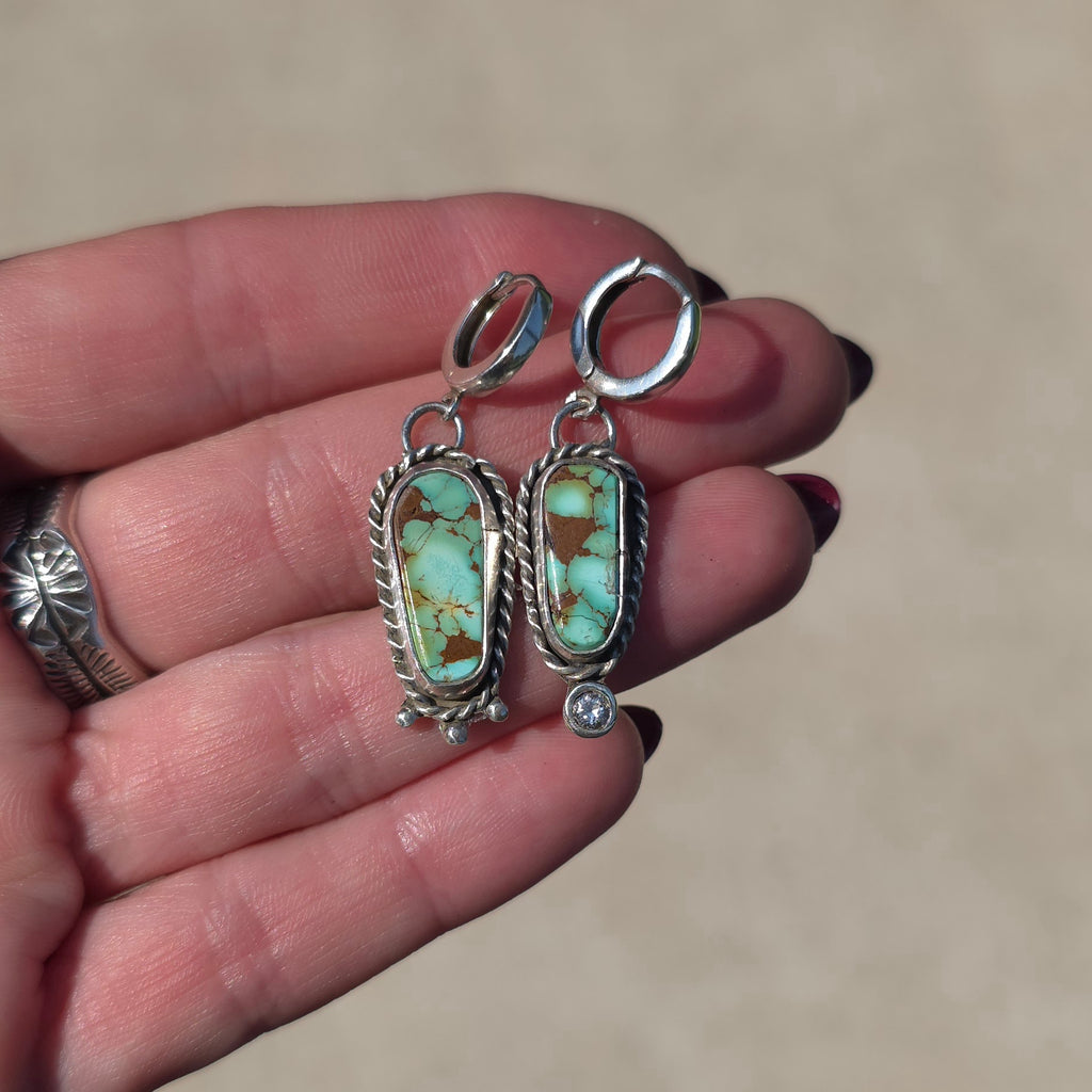 Natural #8 Turquoise and Sterling Earrings