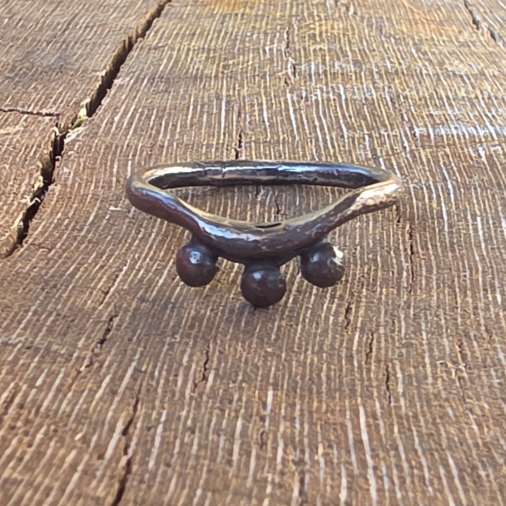 Beaded Arch or Mountain Blackened Sterling Stacker