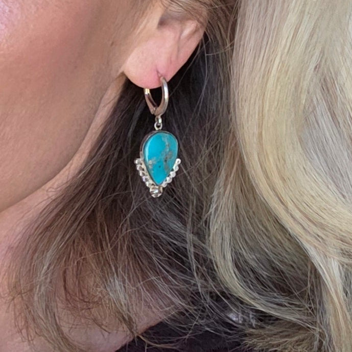 Persian Turquoise earrings with Bead details