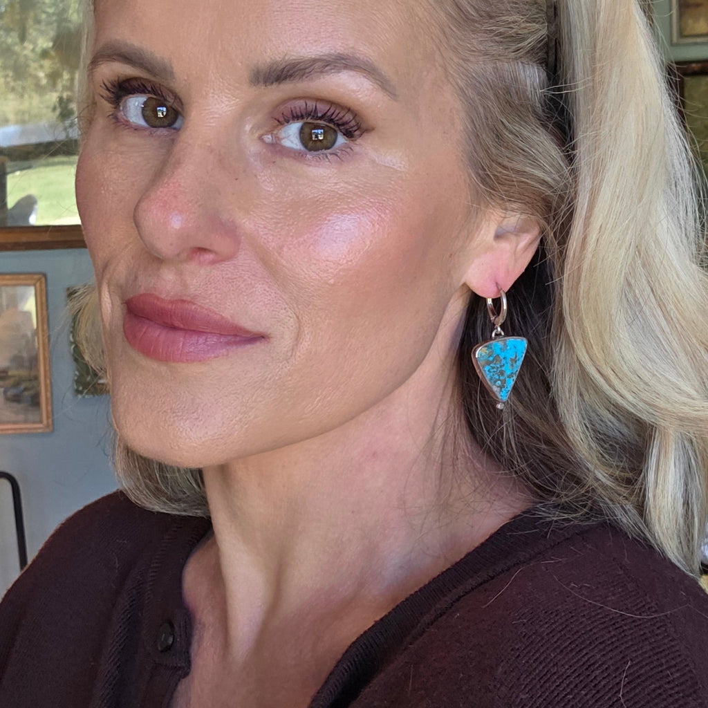 Persian Turquoise earrings with Bead detail