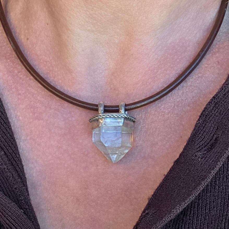 Herkimer Diamond Point Pendant Necklace