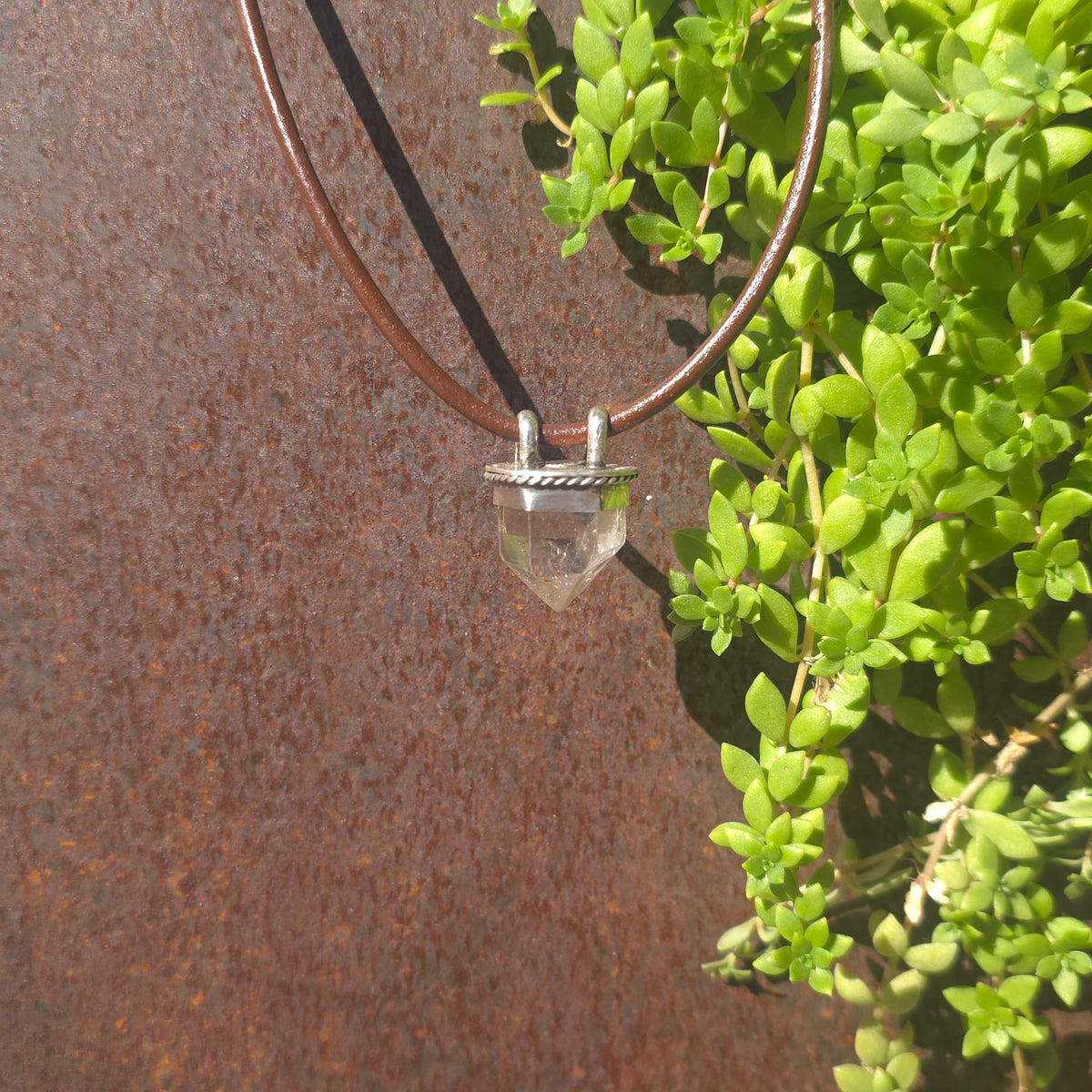 Herkimer Diamond Point Pendant Necklace