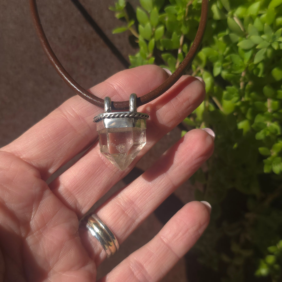 Herkimer Diamond Point Pendant Necklace