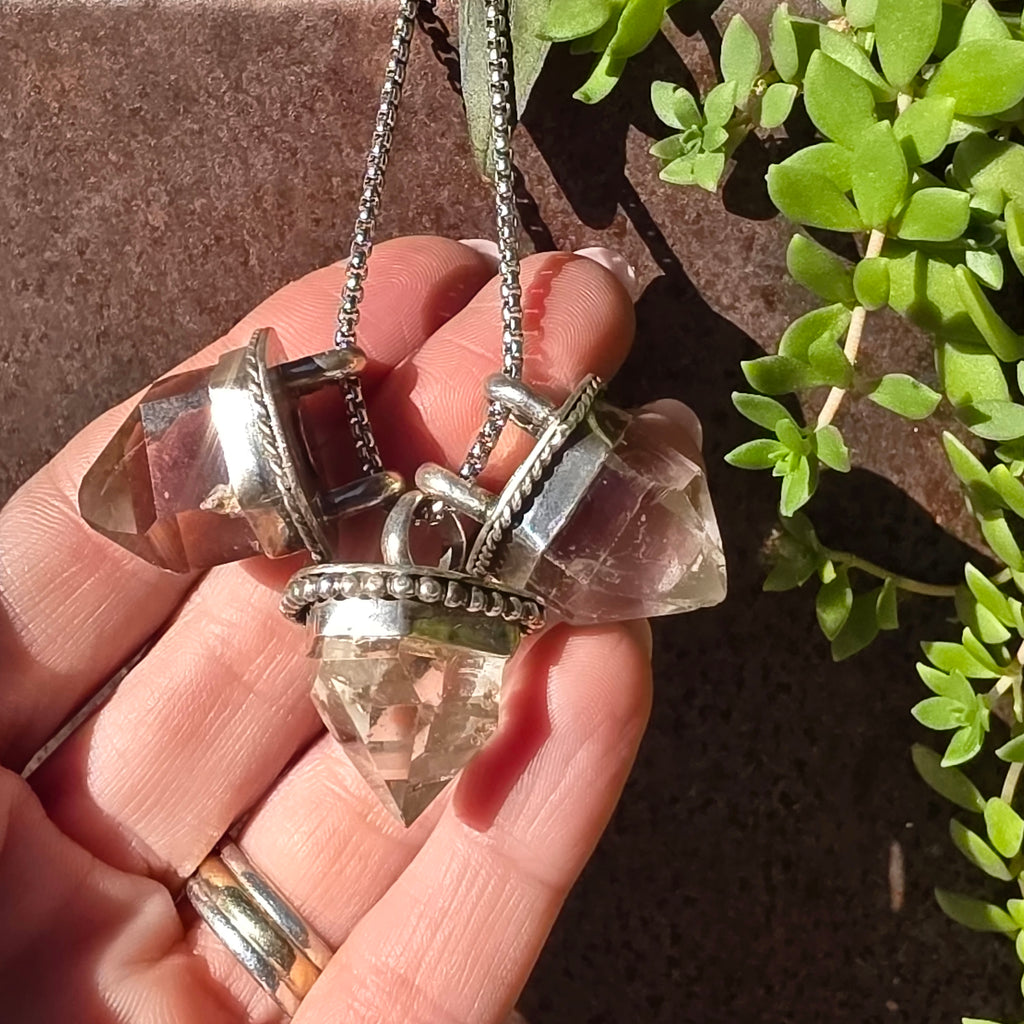 Herkimer Diamond Point Pendant Necklace