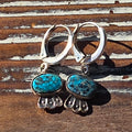 Kingman Turquoise earrings with stamped details