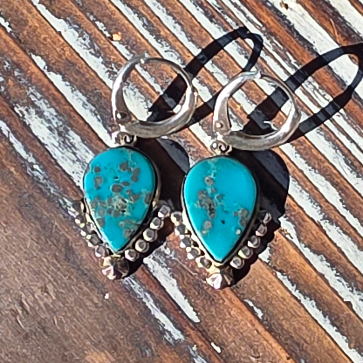 Persian Turquoise earrings with Bead details