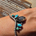 Herkimer, Turquoise & Sterling Drop Cuff