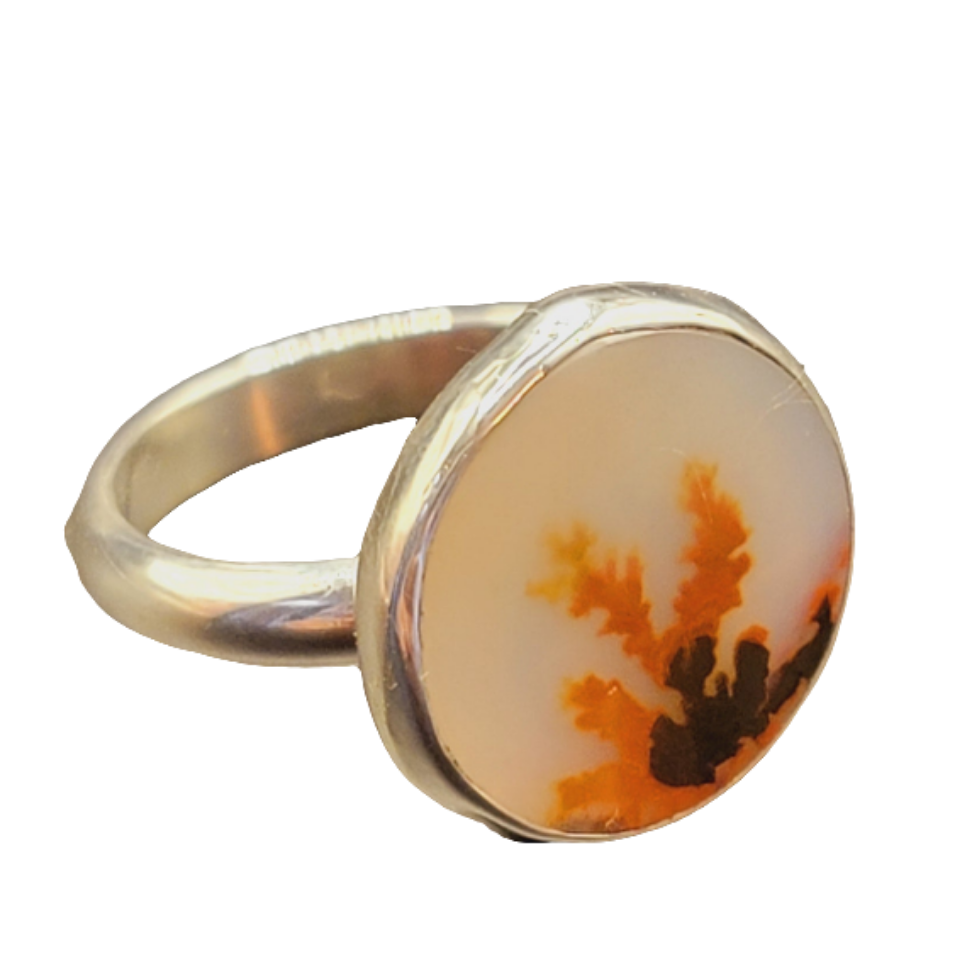 Sz. 7 Dendritic Agate and Sterling Ring