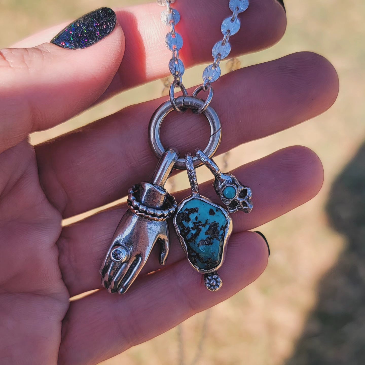 Turquoise Charm Pendants