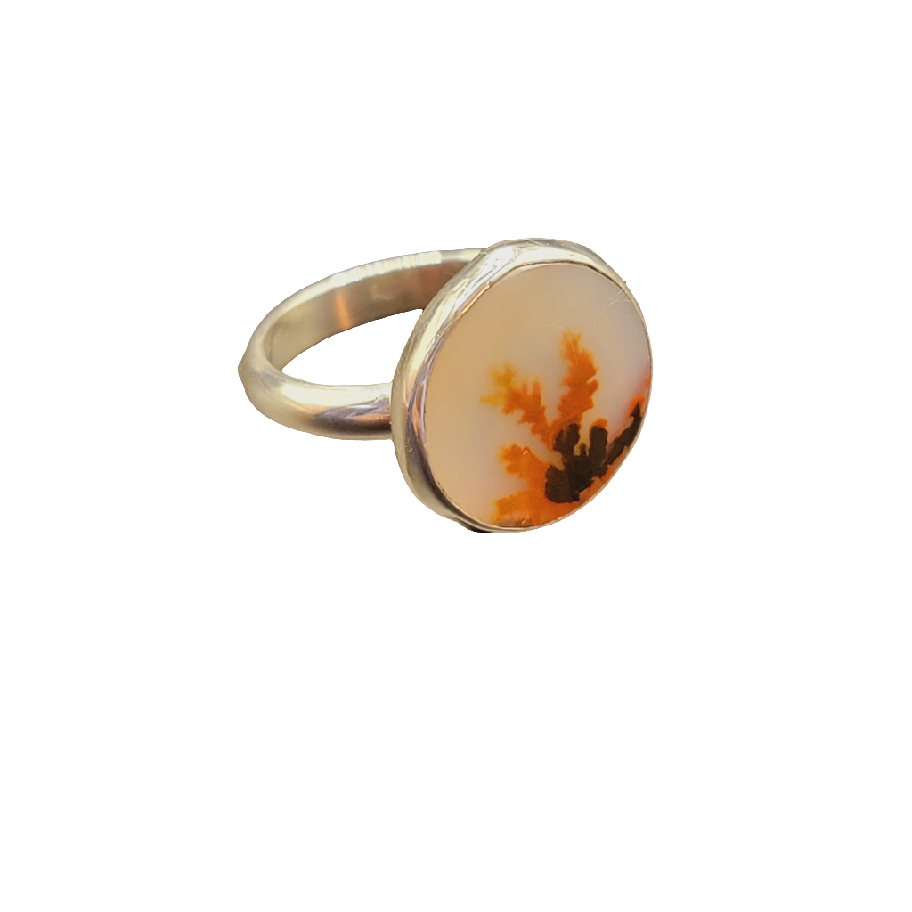 Sz. 7 Dendritic Agate and Sterling Ring