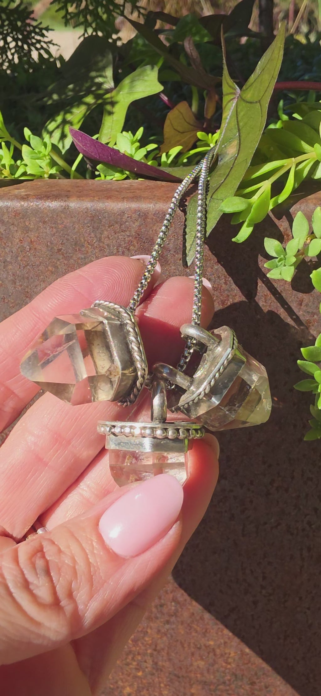 Herkimer Diamond Point Pendant Necklace
