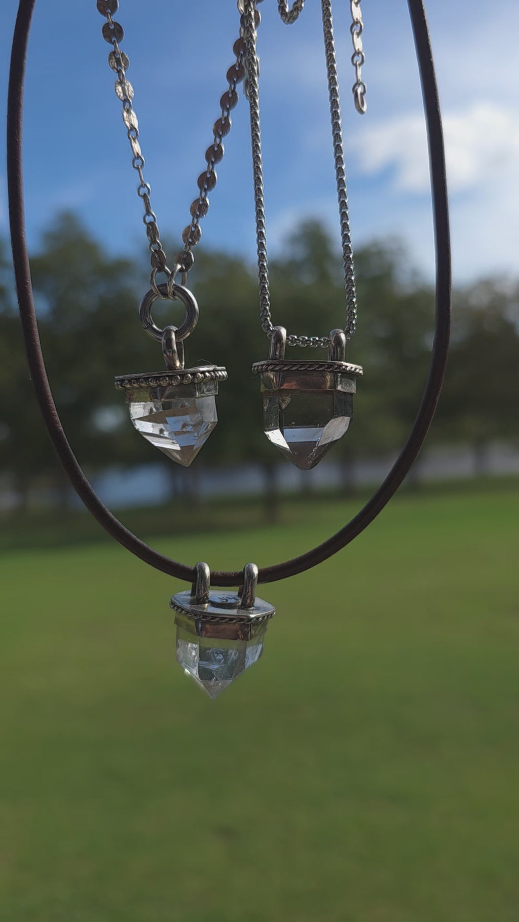 Herkimer Diamond Point Pendant Necklace