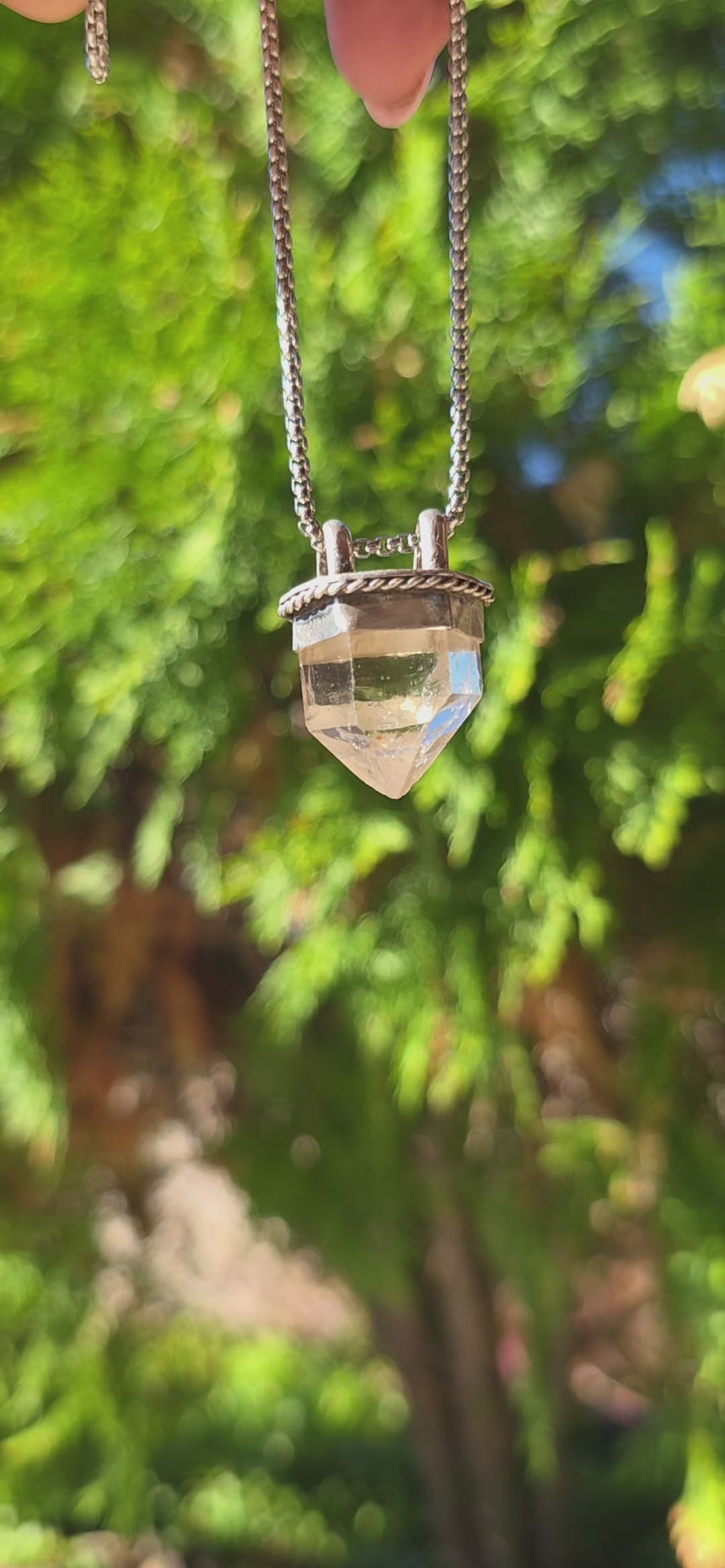 Herkimer Diamond Point Pendant Necklace