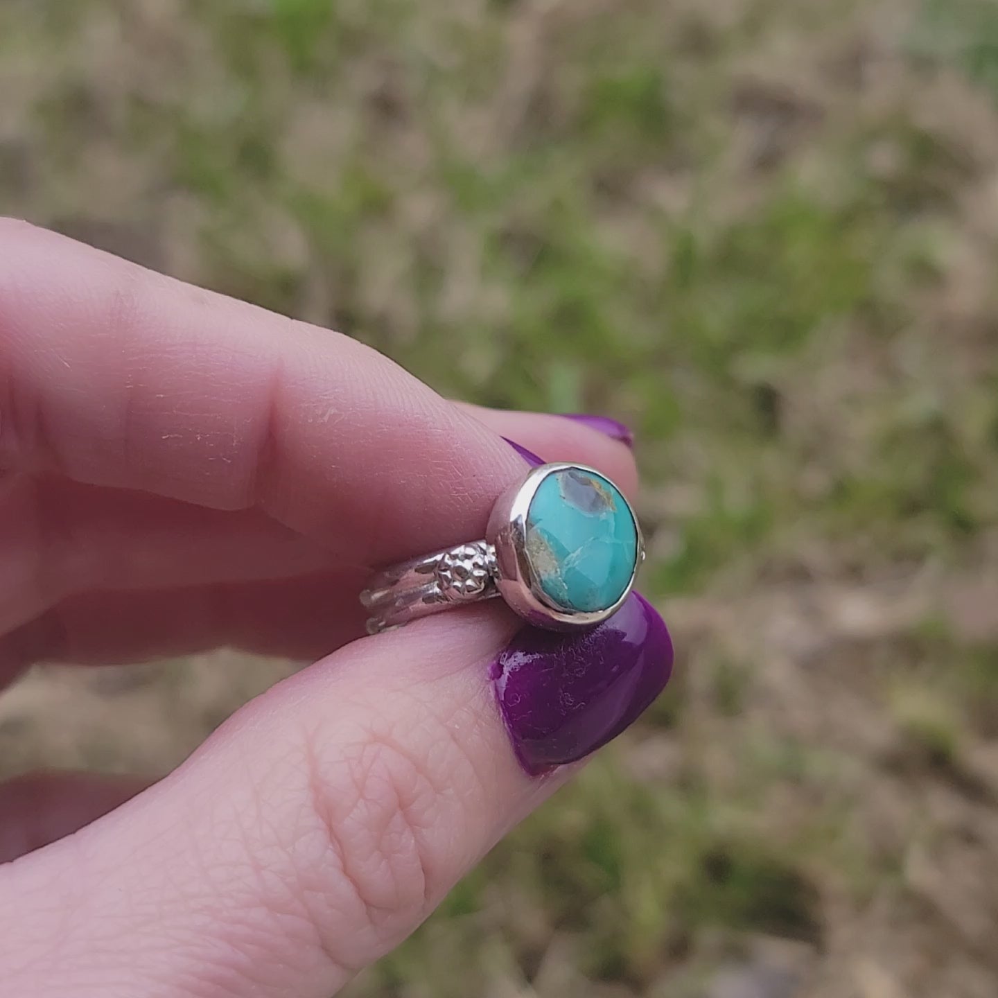 Sz. 8.5 Royston Turquoise and sterling double round band