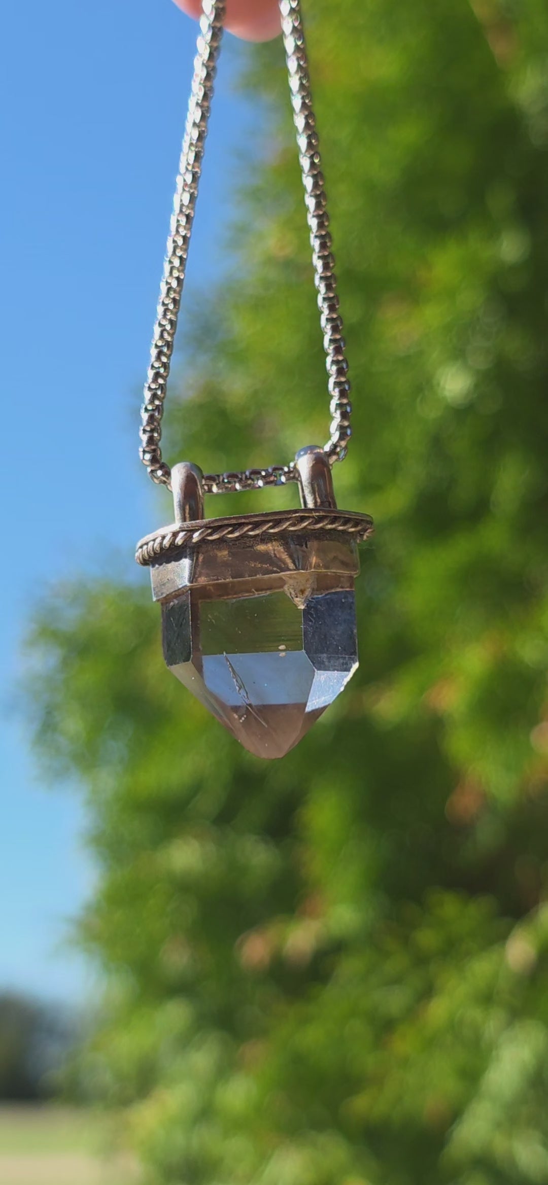 Herkimer Diamond Point Pendant Necklace