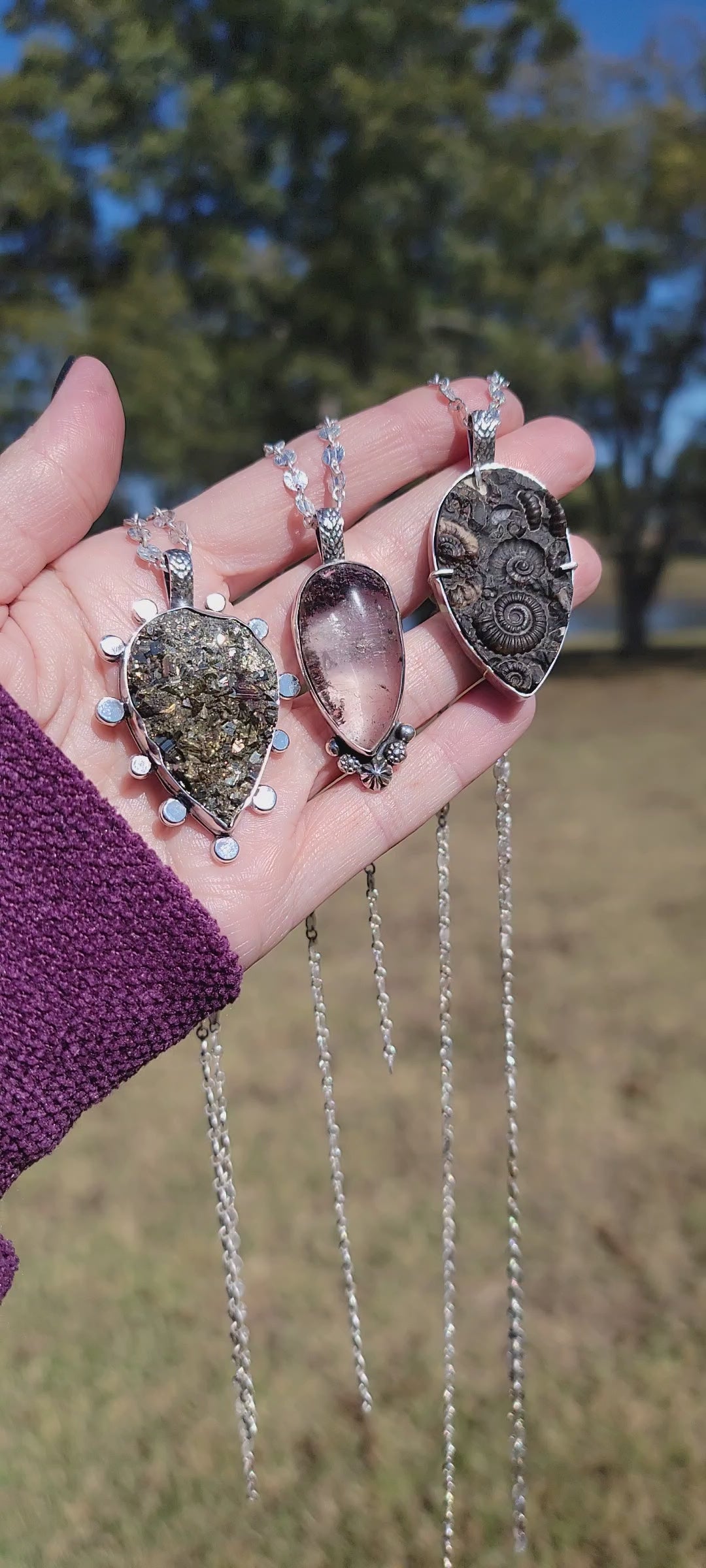 Pyrite Druzy and Sterling Pendant