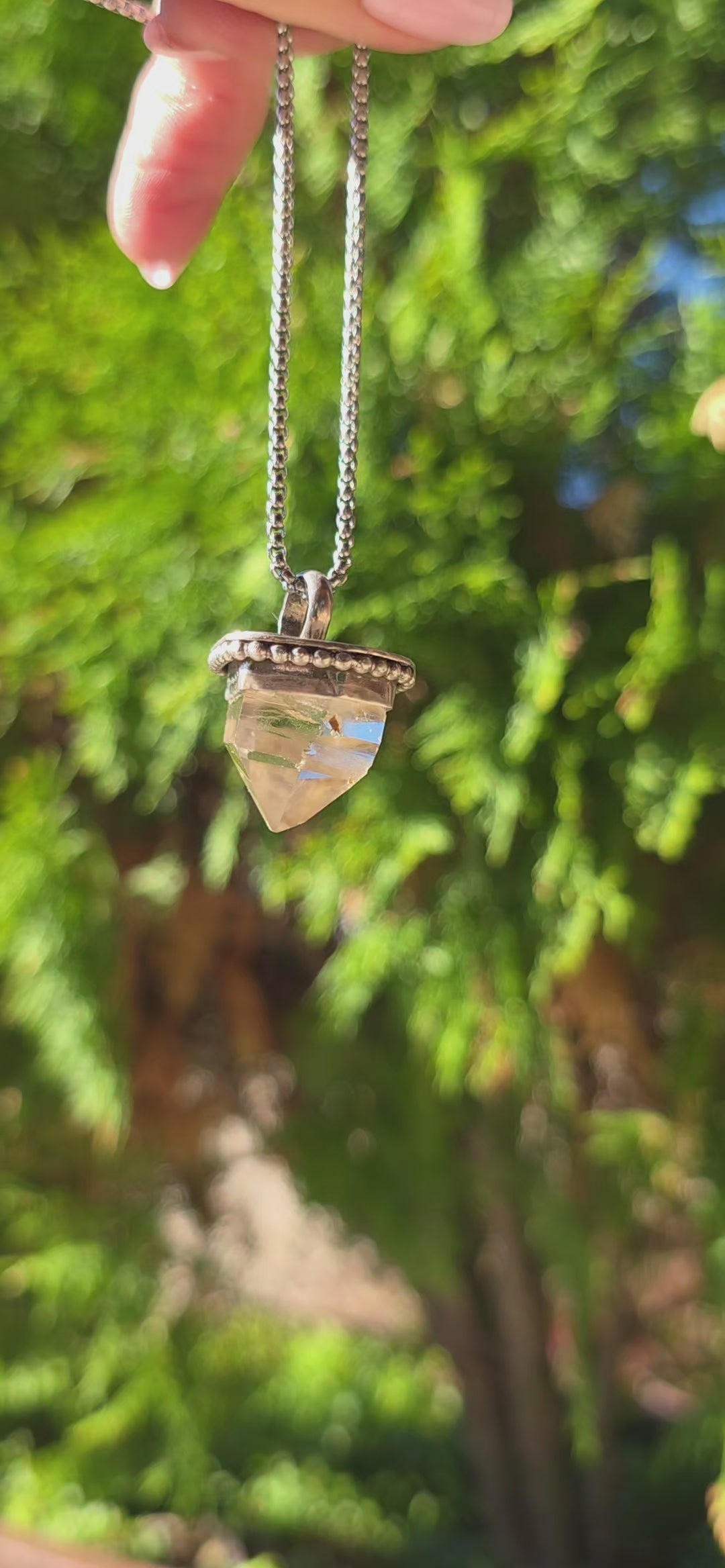 Herkimer Diamond Point Pendant Necklace