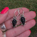 Carved Onyx Mask charm earrings with Bead details