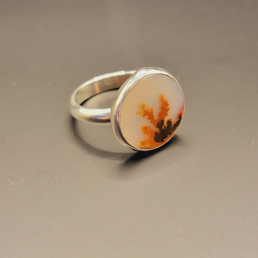 Sz. 7 Dendritic Agate and Sterling Ring