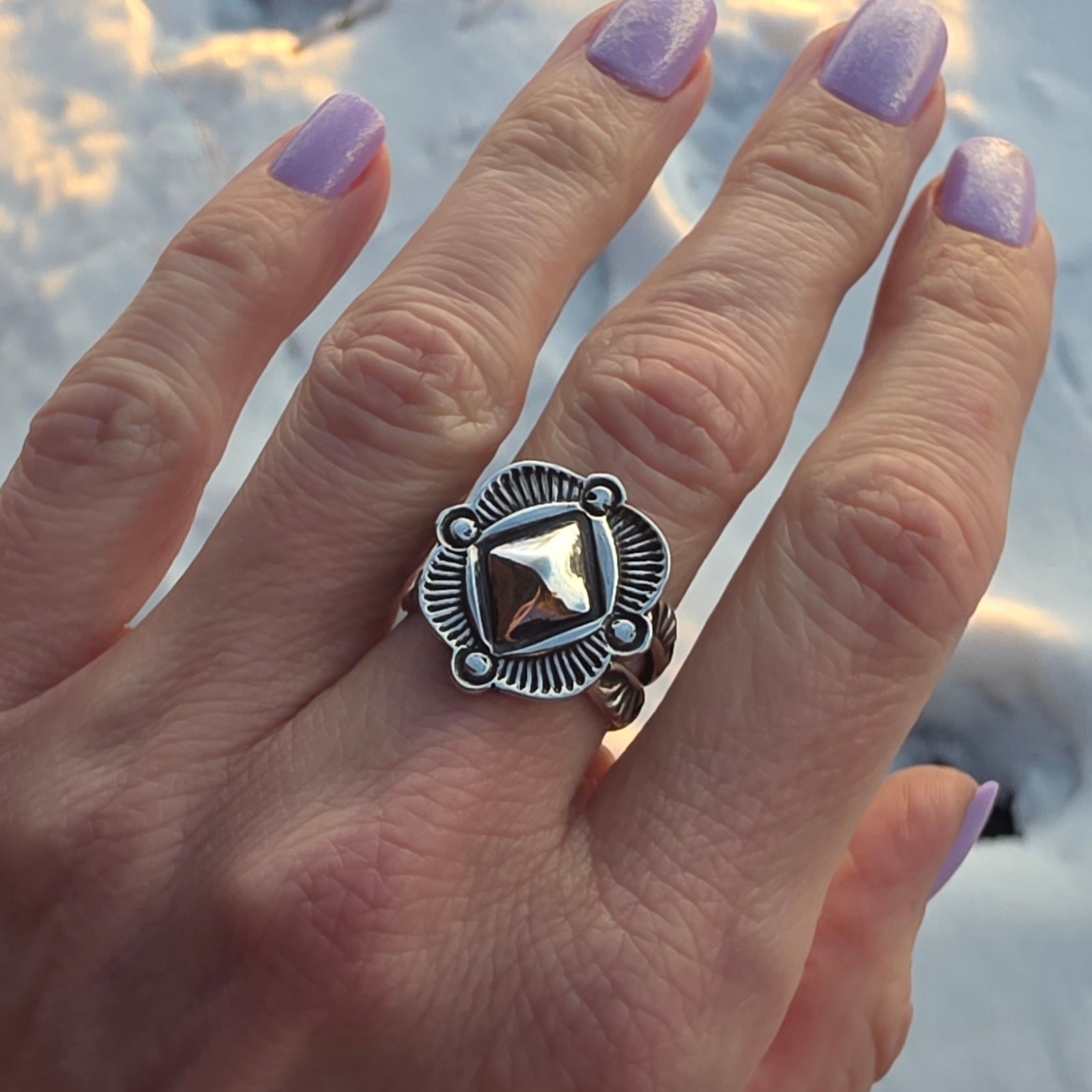 Stamped Sterling Ring Sz 7.5