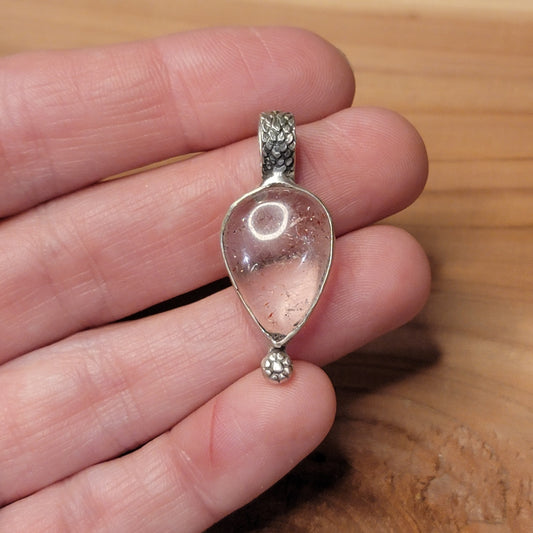 Lepidolite Included Quartz Pendant