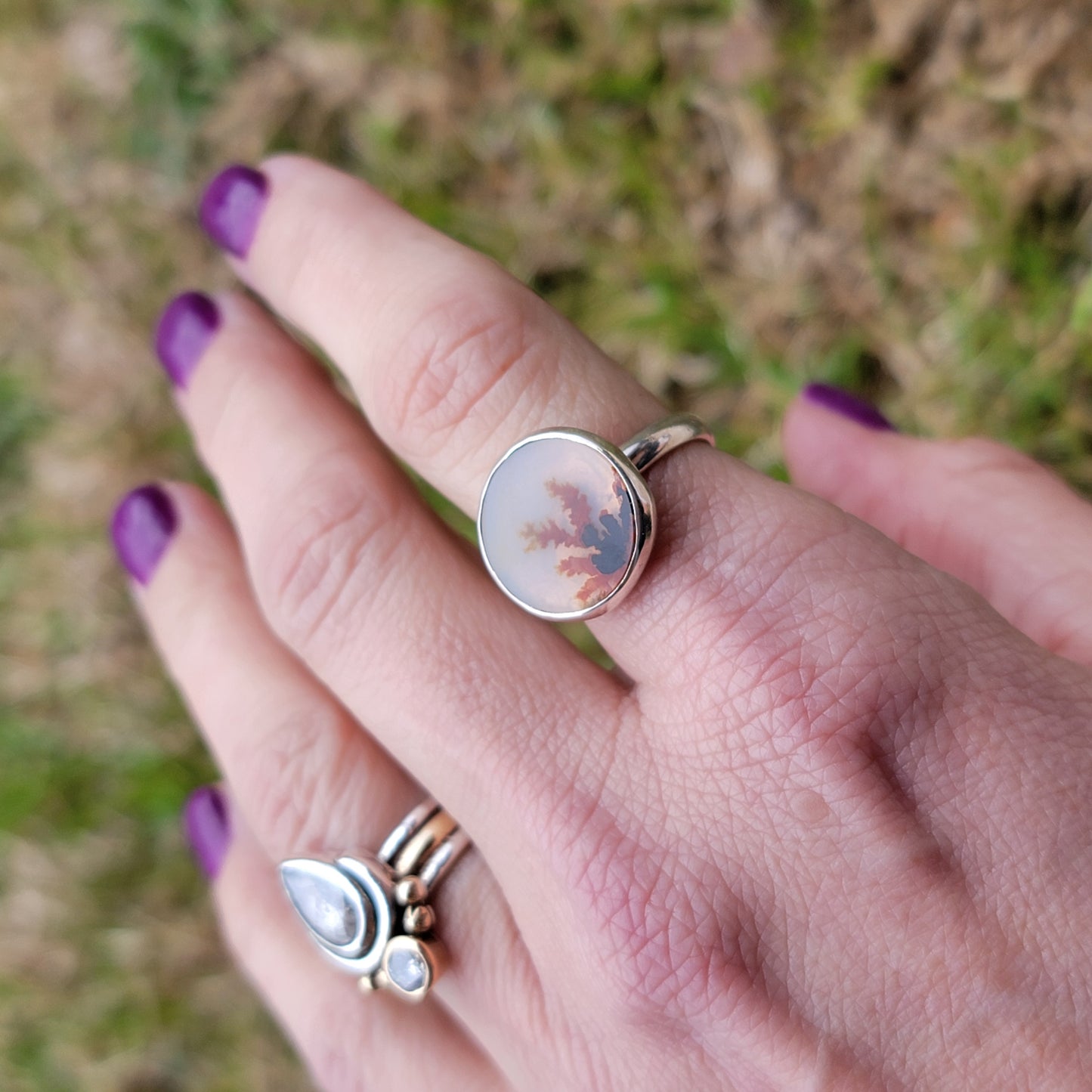 Sz. 7 Dendritic Agate and Sterling Ring