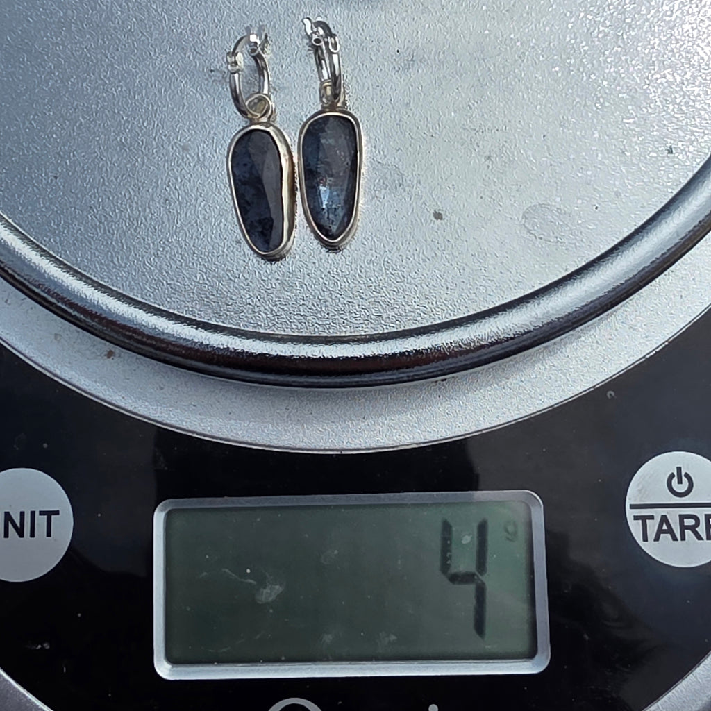 Rosecut Blue Kyanite Charm Earrings