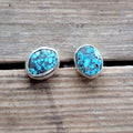 Black Web Kingman Turquoise Studs