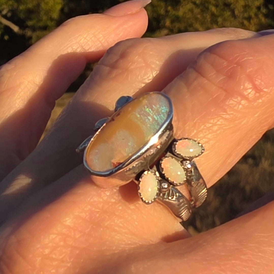 Sz. 7 Australian Opal Ring